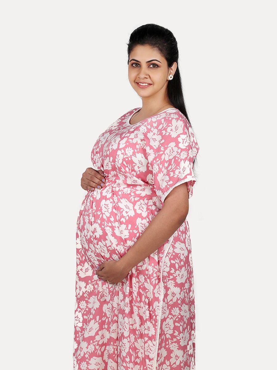 Maternity Nightie with FREE MASK(Dana Pink)