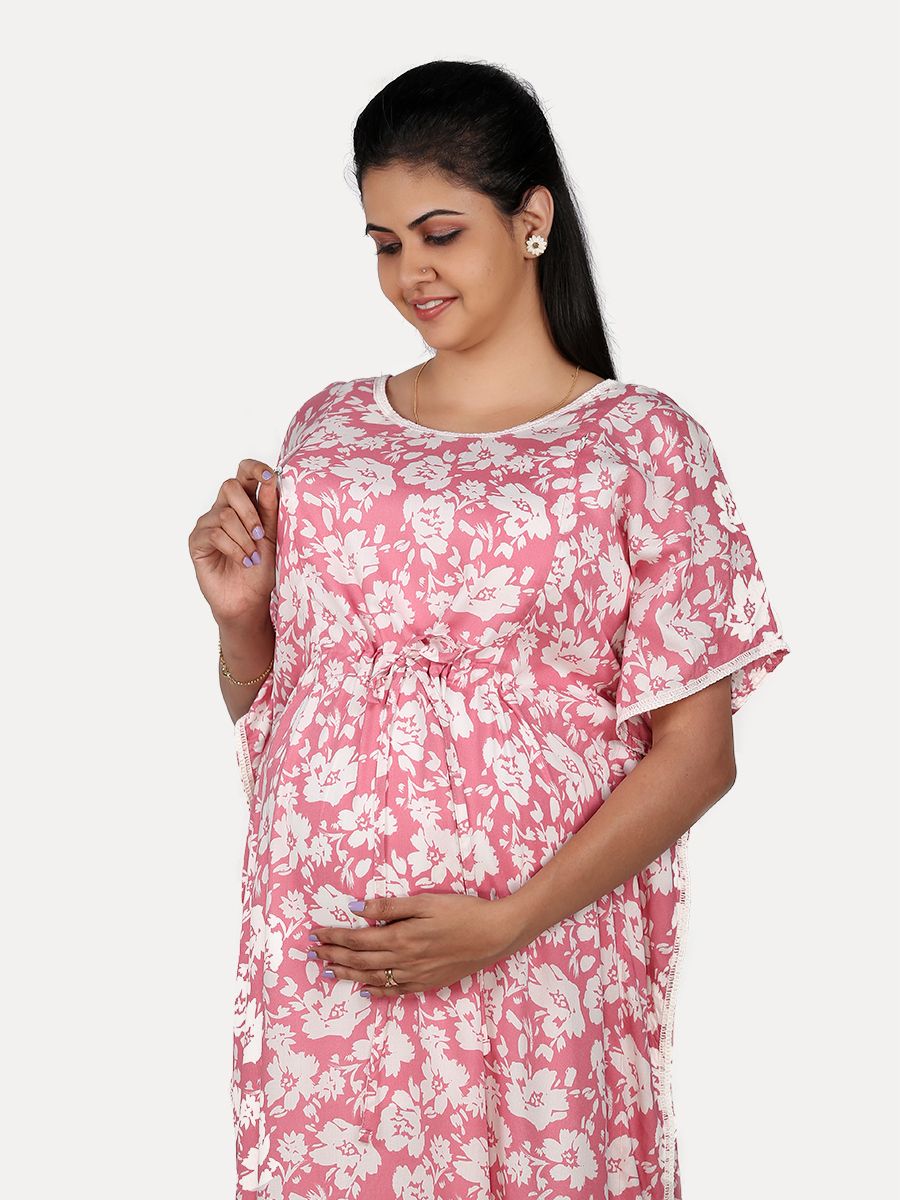 Maternity Nightie with FREE MASK(Dana Pink)
