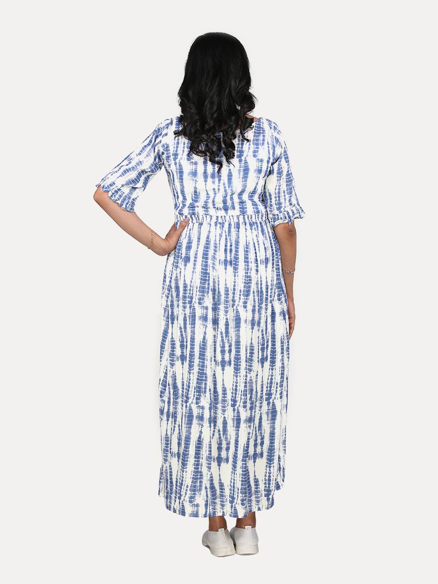 Maternity Midi Dress with Free Mask (Lika Blue)
