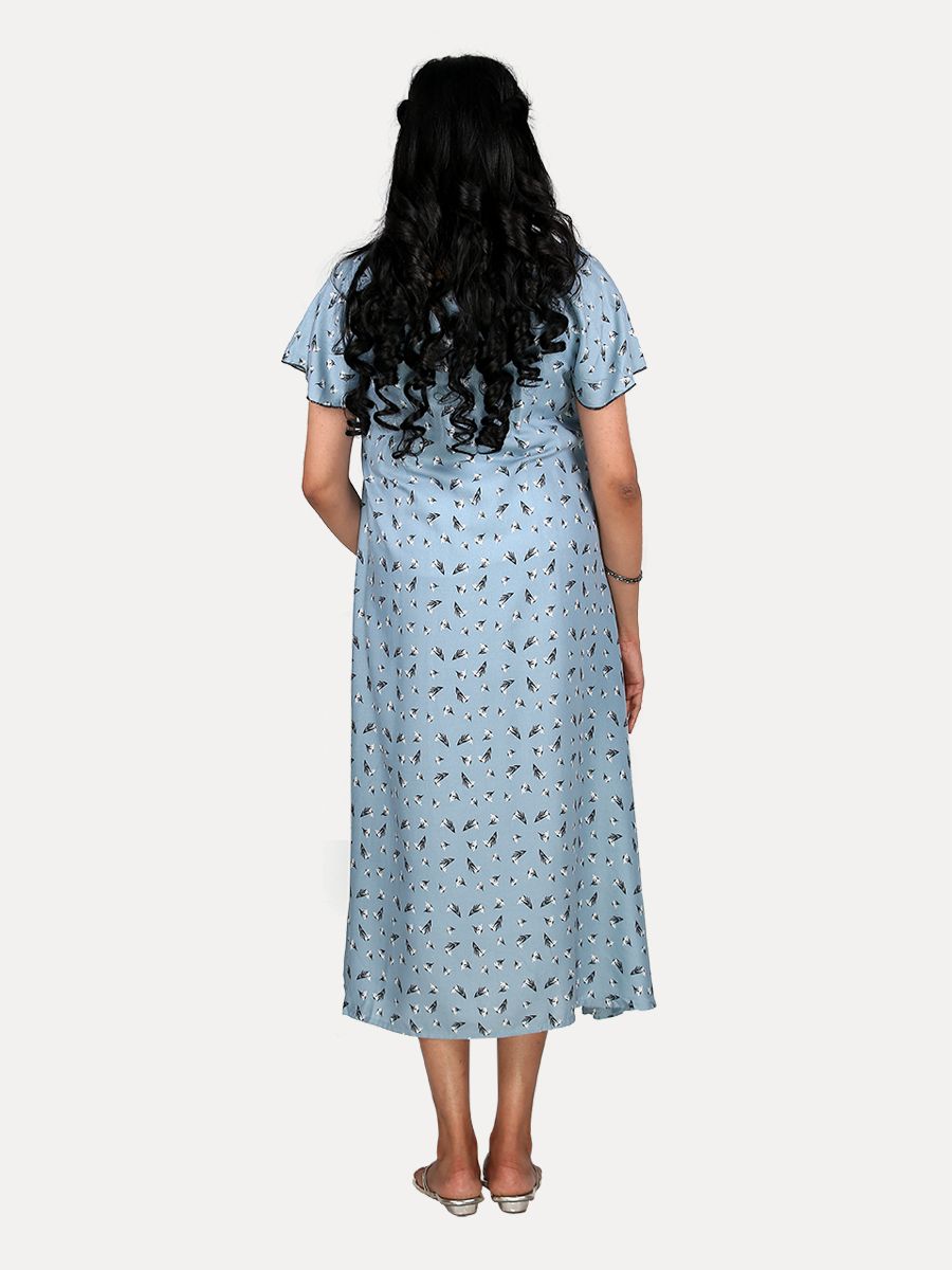 Maternity Nightie Short with Free Mask (Fay Grey)