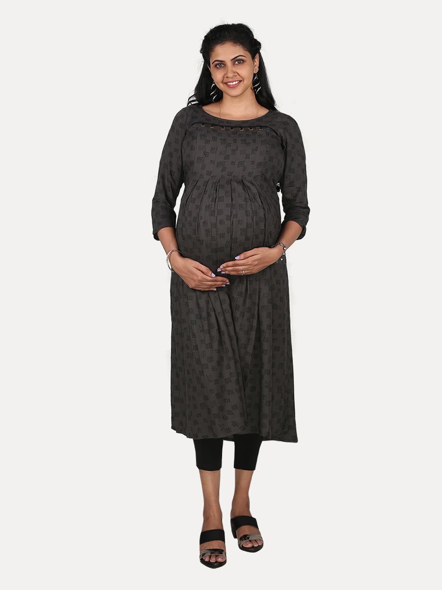 Maternity Midi Dress with Free Mask (Ani Ash)