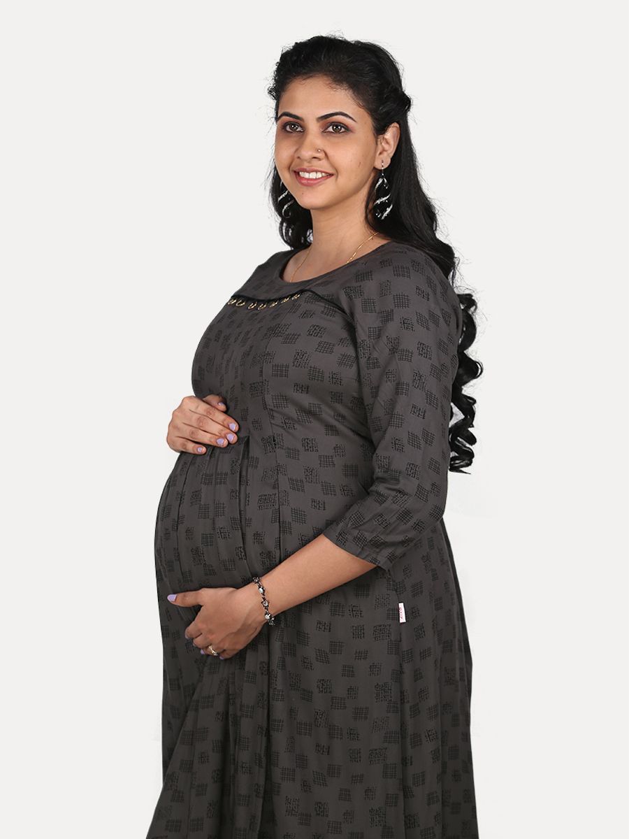 Maternity Midi Dress with Free Mask (Ani Ash)
