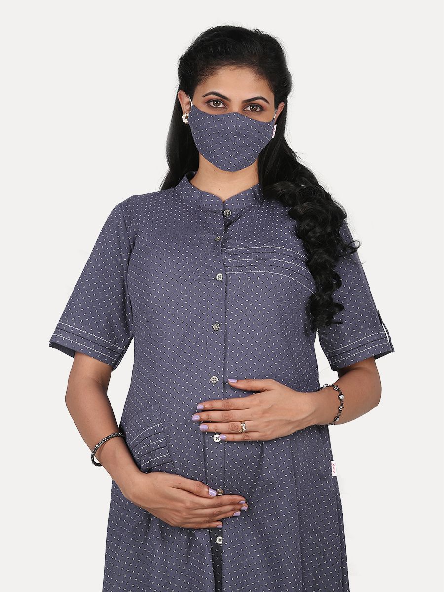 Maternity Kurta with FREE MASK(Ethel Ash)