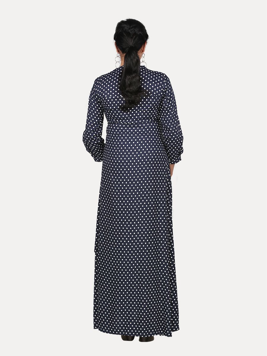 Maternity Maxi Dress with Free Mask (Jayde Blue Dot )