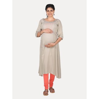 Maternity Top with Leggings & Free Mask (Zoee Grey)