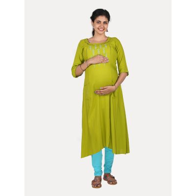 Maternity Top with Leggings &amp; Free Mask (Zoee Green)