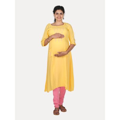 Maternity Top with Leggings & Free Mask (Zoee Yellow)