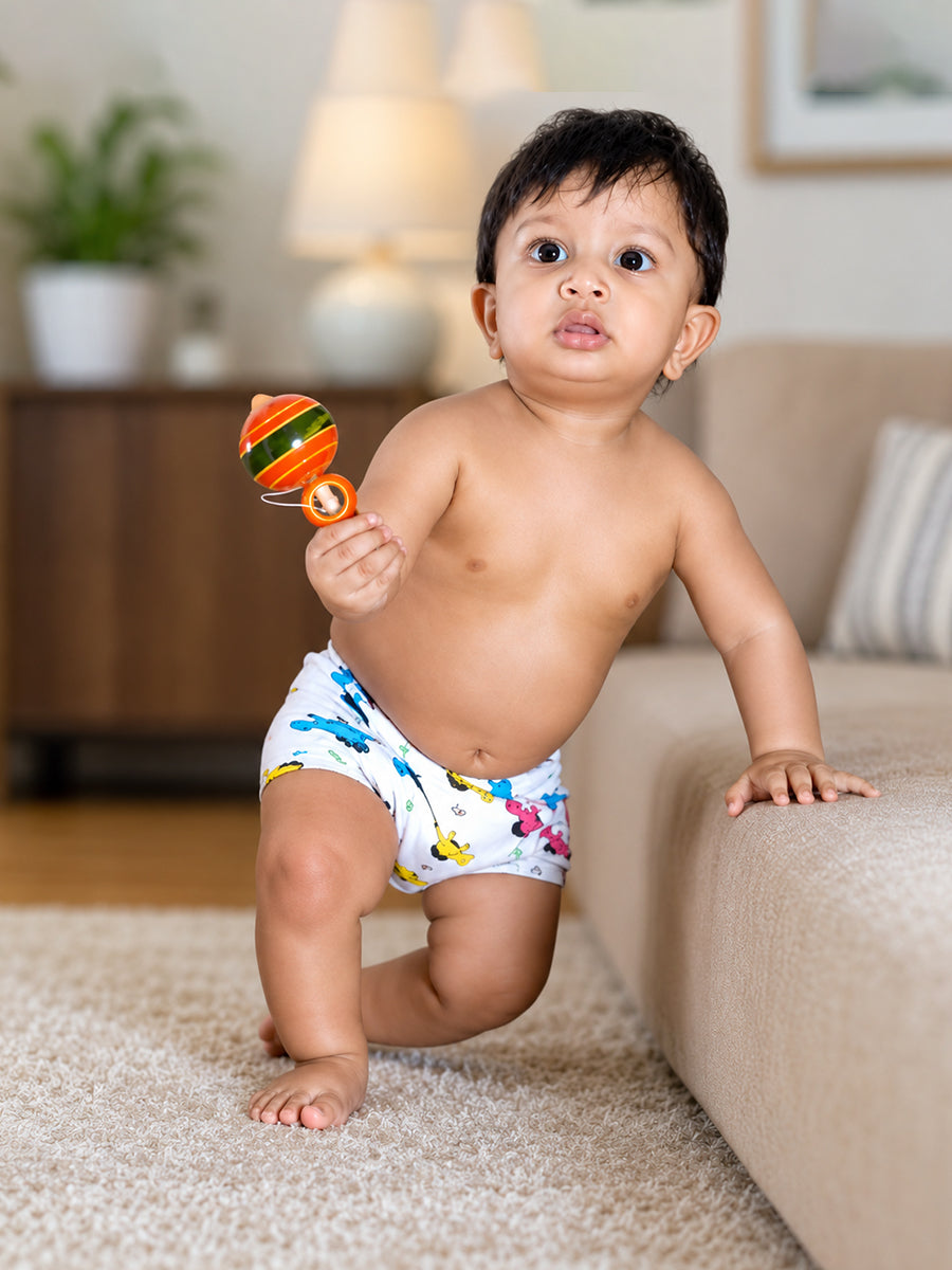 Ziva Cotton Padded Training Shorts – Reusable potty Training Underwear for Babies & Toddlers-3 piece pack