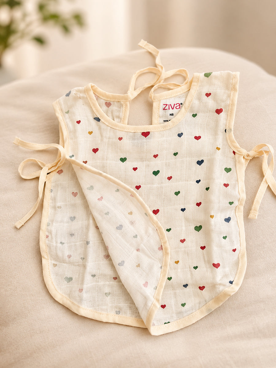 Ziva Premium Muslin Baby Jabla – Side Open Tie-Up | Pack of 3 Assorted Prints (Print Details: Check Product Description)