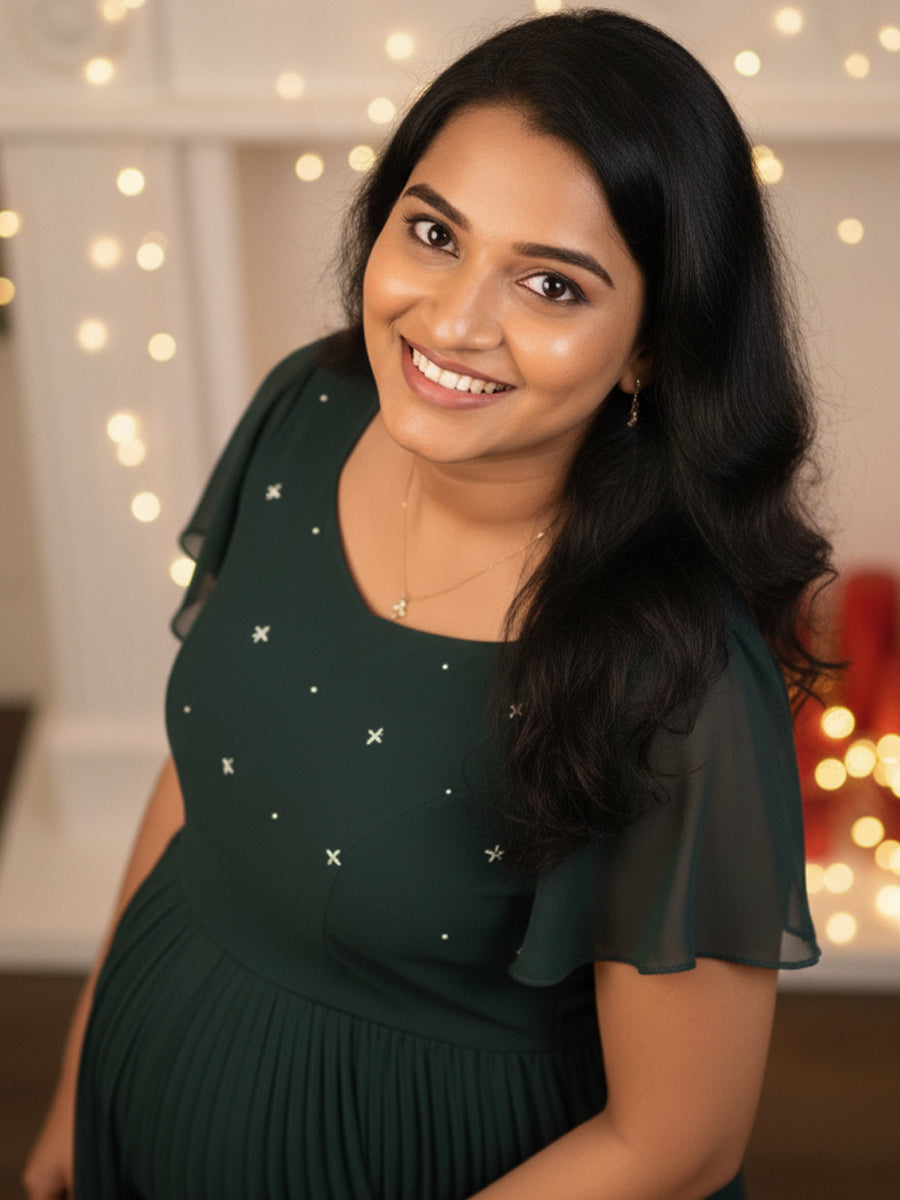 Maternity Photo shoot Gown Green