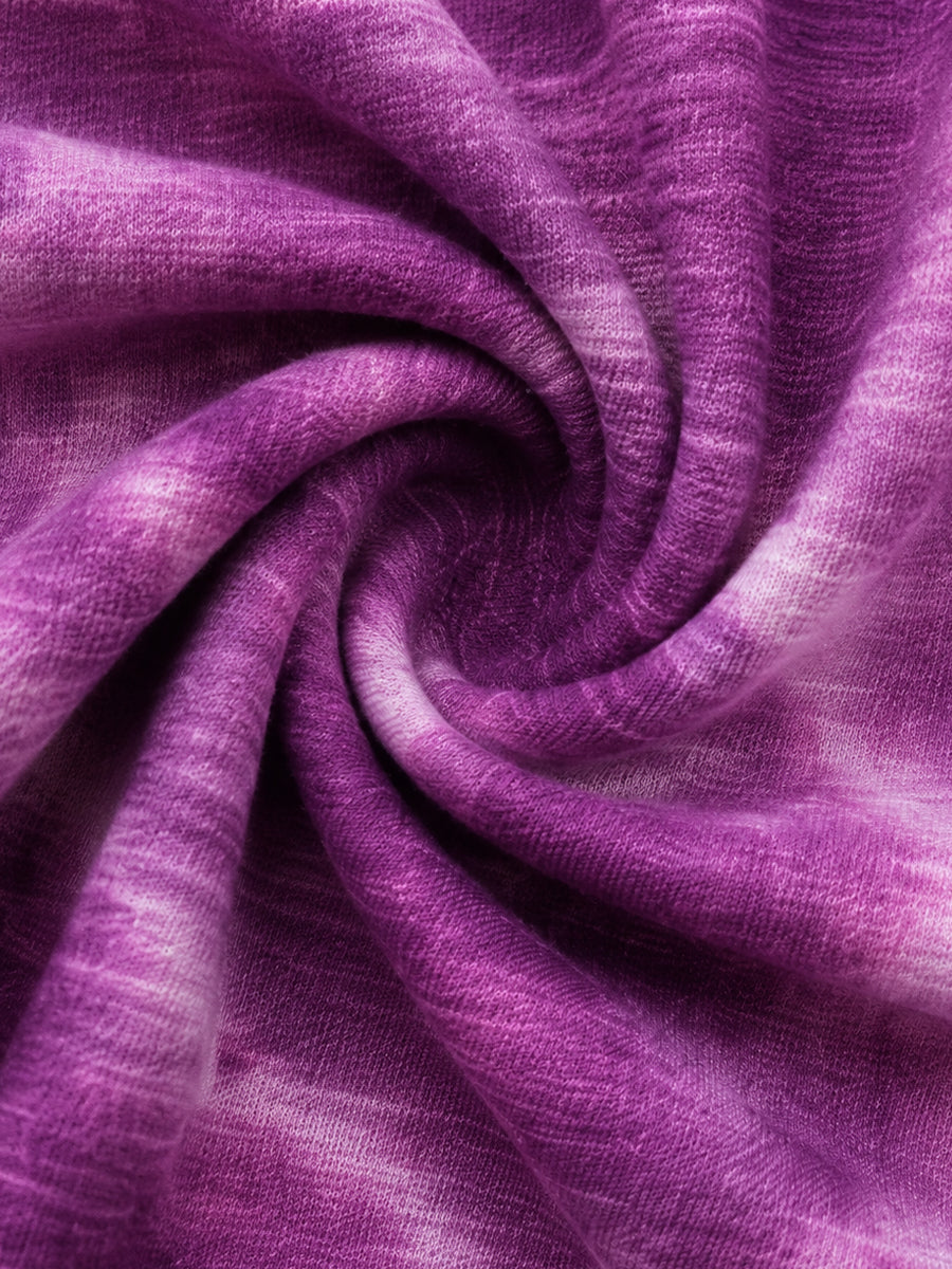 Ziva Maternity & Feeding Knitted Cotton Midi Dress with Zipless Feeding Access & Pocket – Purple Tie-Dye