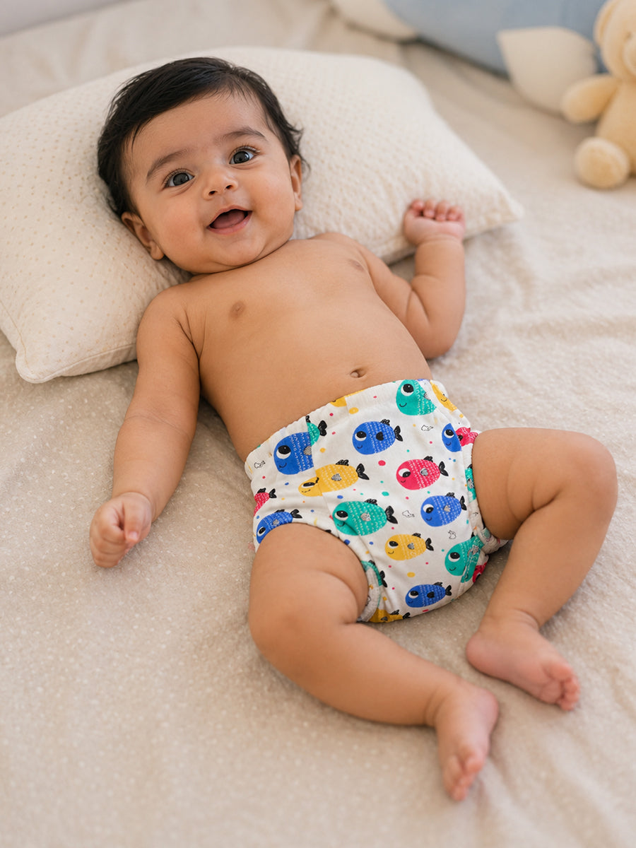 Ziva Cotton Padded Training Shorts – Reusable potty Training Underwear for Babies & Toddlers-3 piece pack
