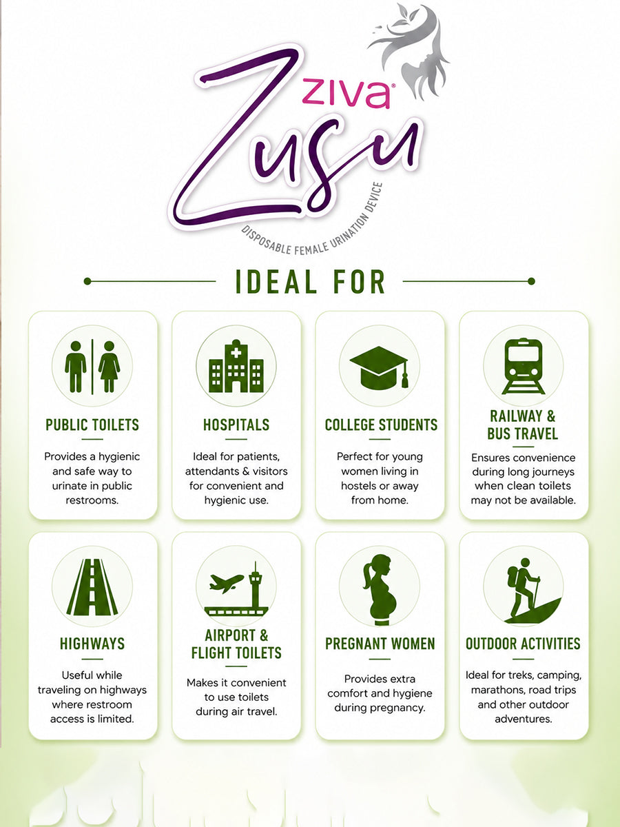 ZIVA ZUSU – Disposable Female Urination Device (Stand & Pee Funnel) | 10 Pieces