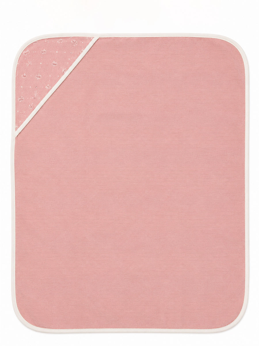 Ziva Baby Hooded Towel – Dusty Blush Pink | Tiny Butterfly Print | 100% Knitted Cotton