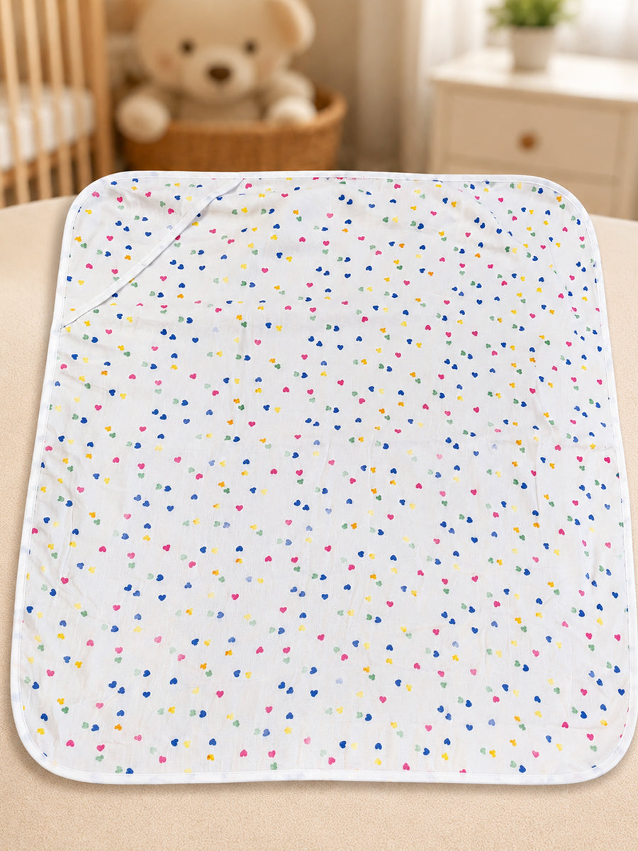 Ziva Premium Muslin Hooded Towel – Double Layer Muslin with Soft Fleece Core | Candy Hearts Print