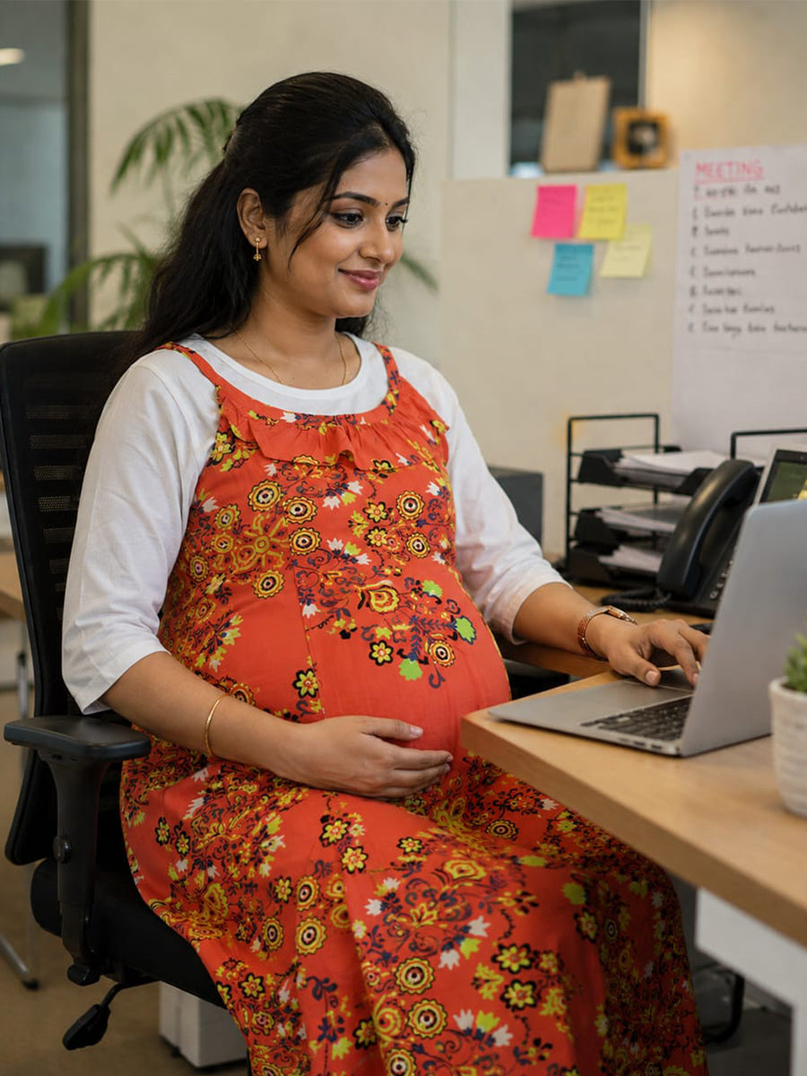 Ziva 3 Dress Maternity & Feeding Combo – Cotton Pyjama Suit, Rayon Gown with Inner Baniyan & Cotton Top