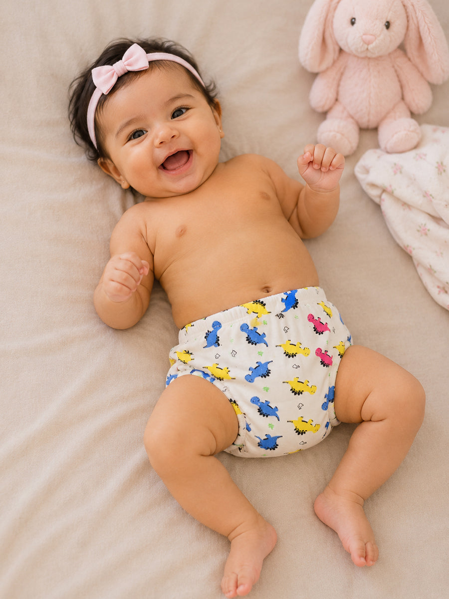 Ziva Cotton Padded Training Shorts – Reusable potty Training Underwear for Babies & Toddlers-3 piece pack