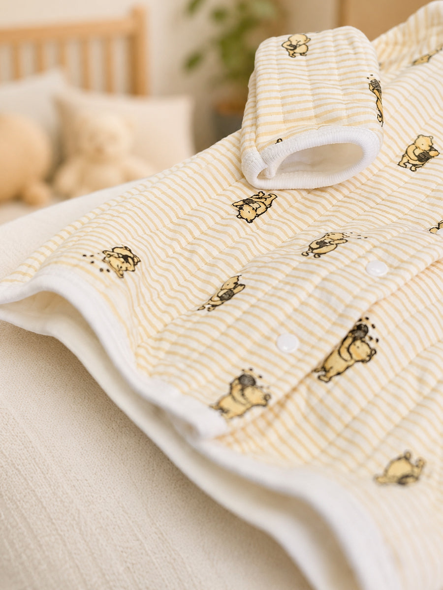 Ziva Premium Quilted Baby Sweater Top & Pant Set – Cute Bear Print | Soft & Warm