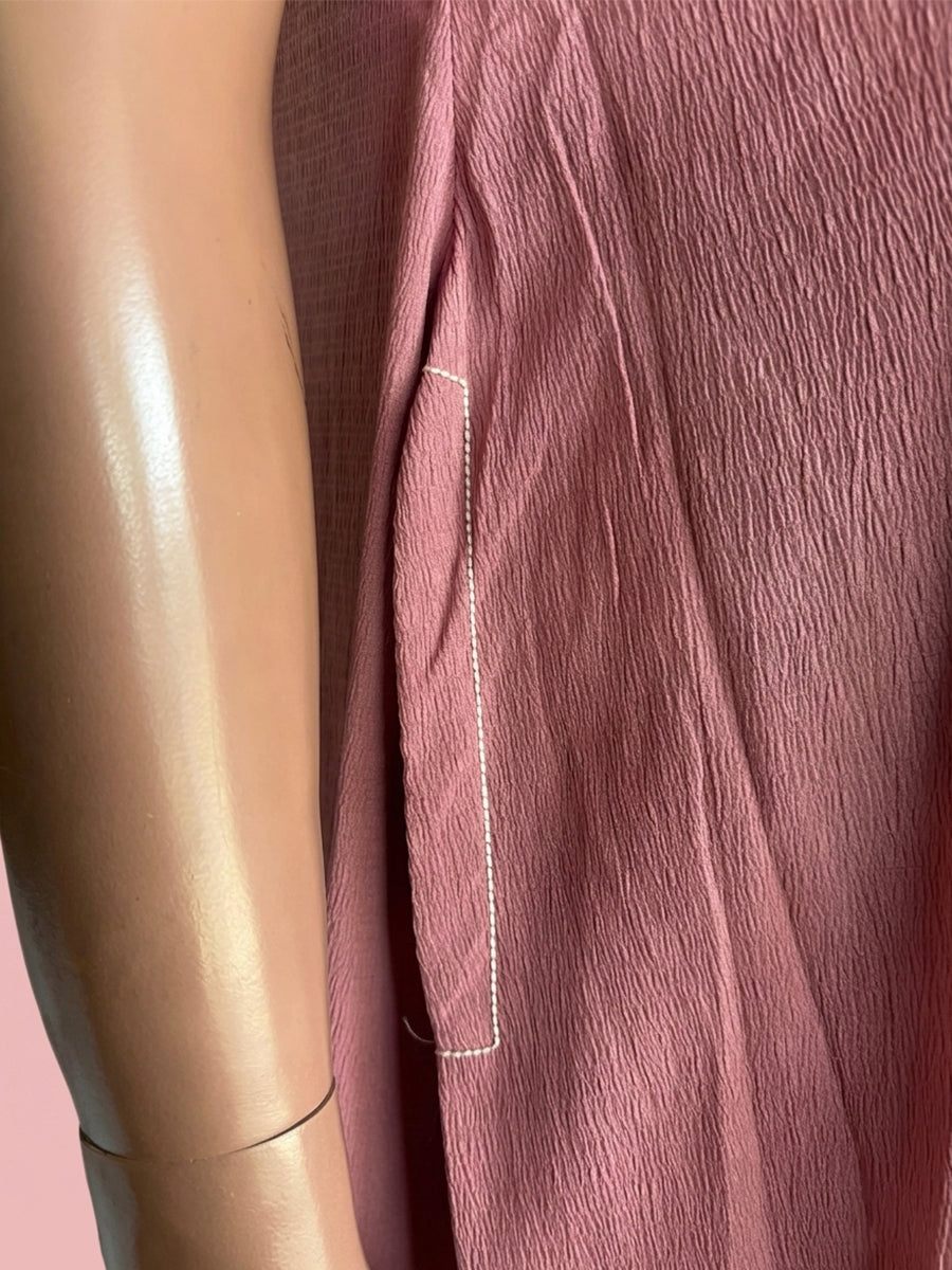 Ziva Maternity & Feeding  A-Line Dress with Zip & Pocket – Faded Pink