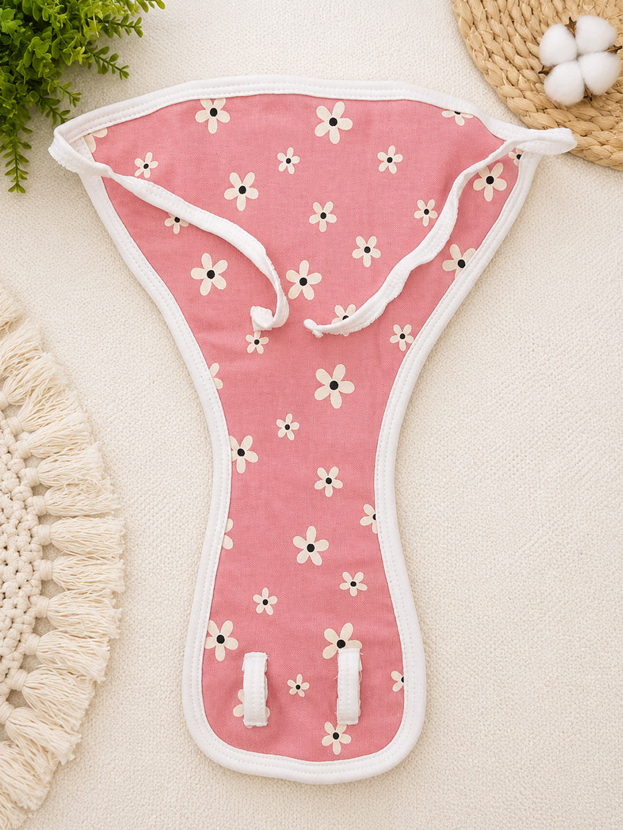 Ziva 3 Piece Nappy – Baby Girl | Adjustable Tie Nappy | Knitted Cotton | Lightly Padded Attached Insert | Assorted Pink Colors & Prints (Print Details: Check Product Description)