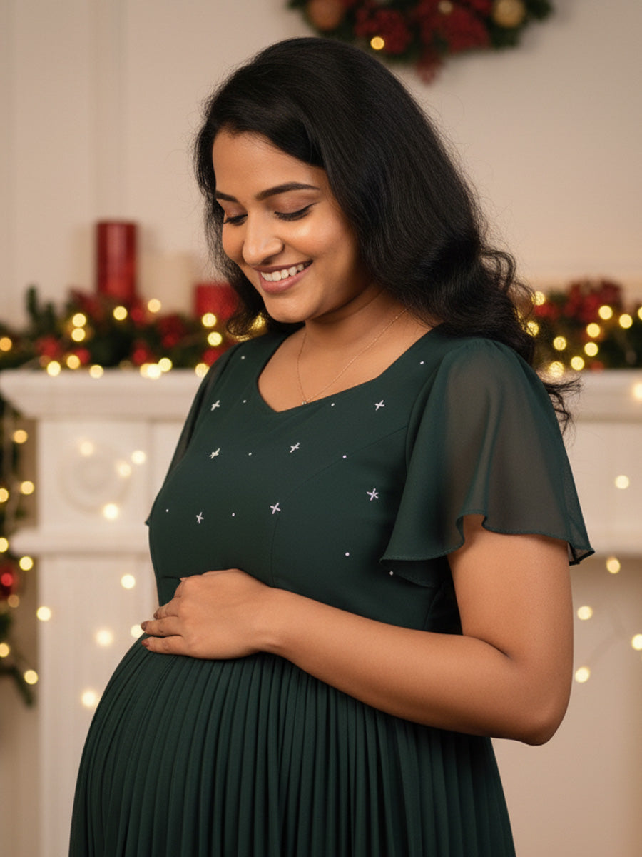 Maternity Photo shoot Gown Green