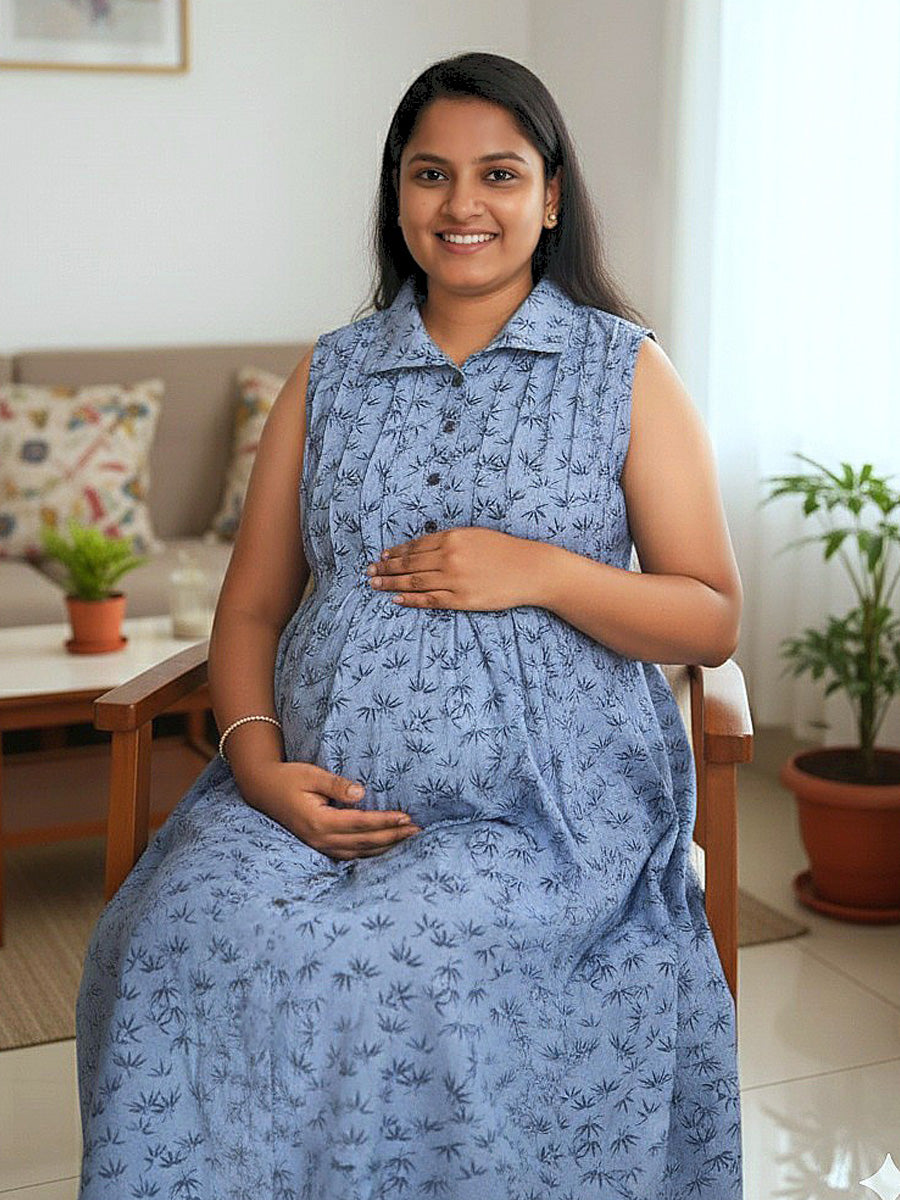 Sleeveless Cotton Collar Cord Set – Nursing Zip | Ziva