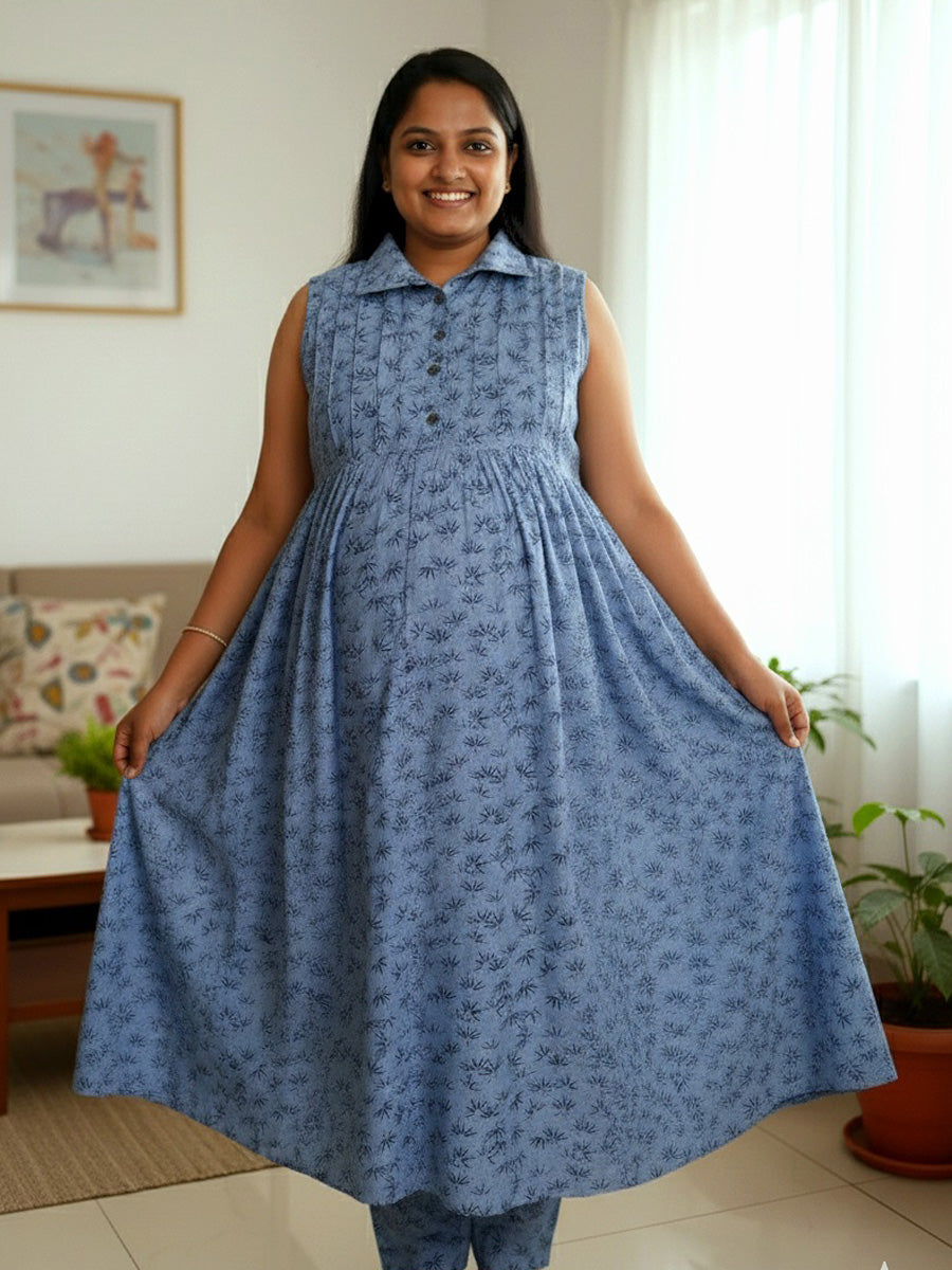 Sleeveless Cotton Collar Cord Set – Nursing Zip | Ziva