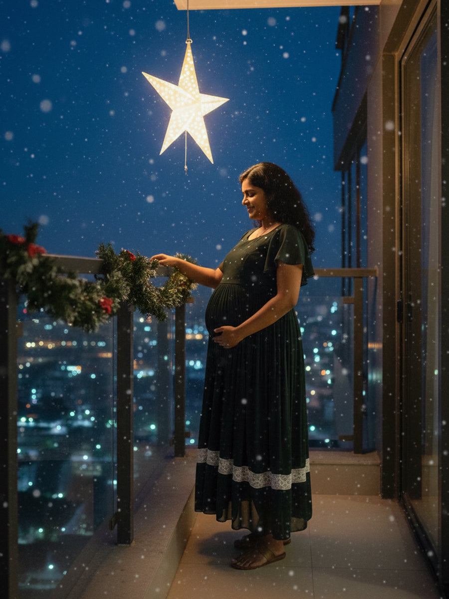 Maternity Party Wear Dress Green