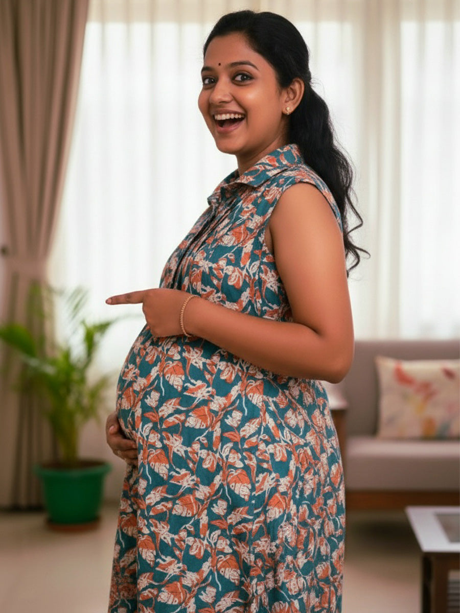 Sleeveless Cotton Collar Cord Set – Nursing Zip | Ziva