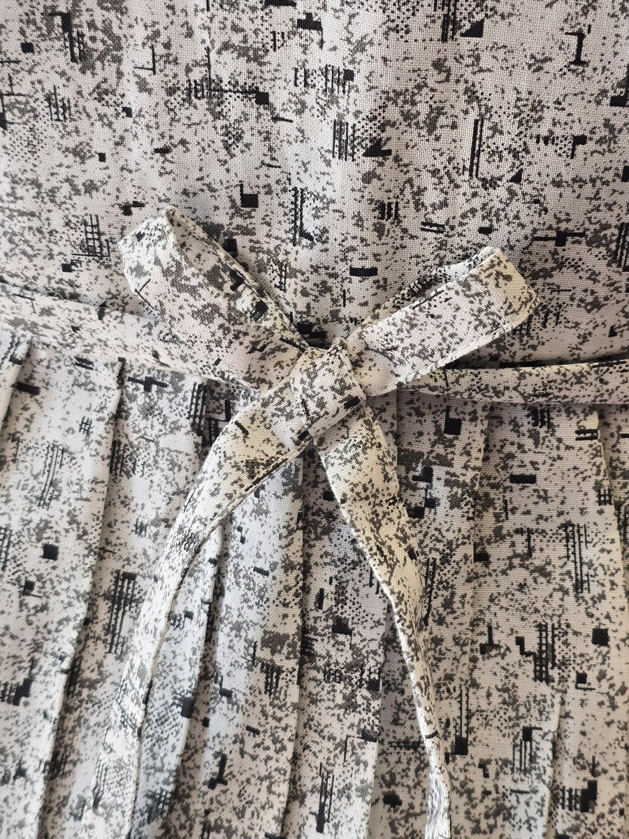 Cotton Full-Open Short Maternity Nighty – White Dobby Print | ziva