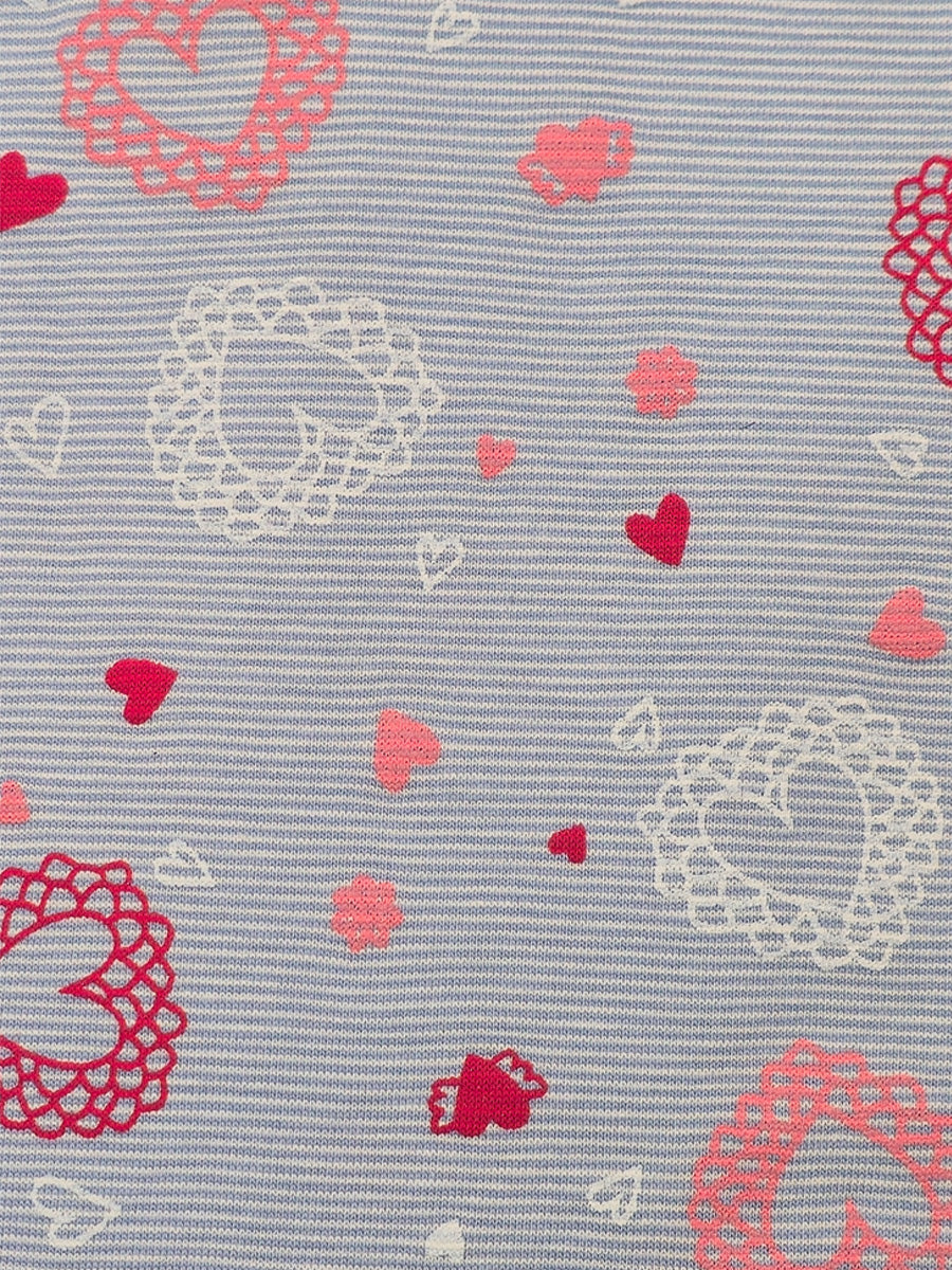 Zipless Maternity & Feeding Dress – Light Blue Pinstripe Heart Print