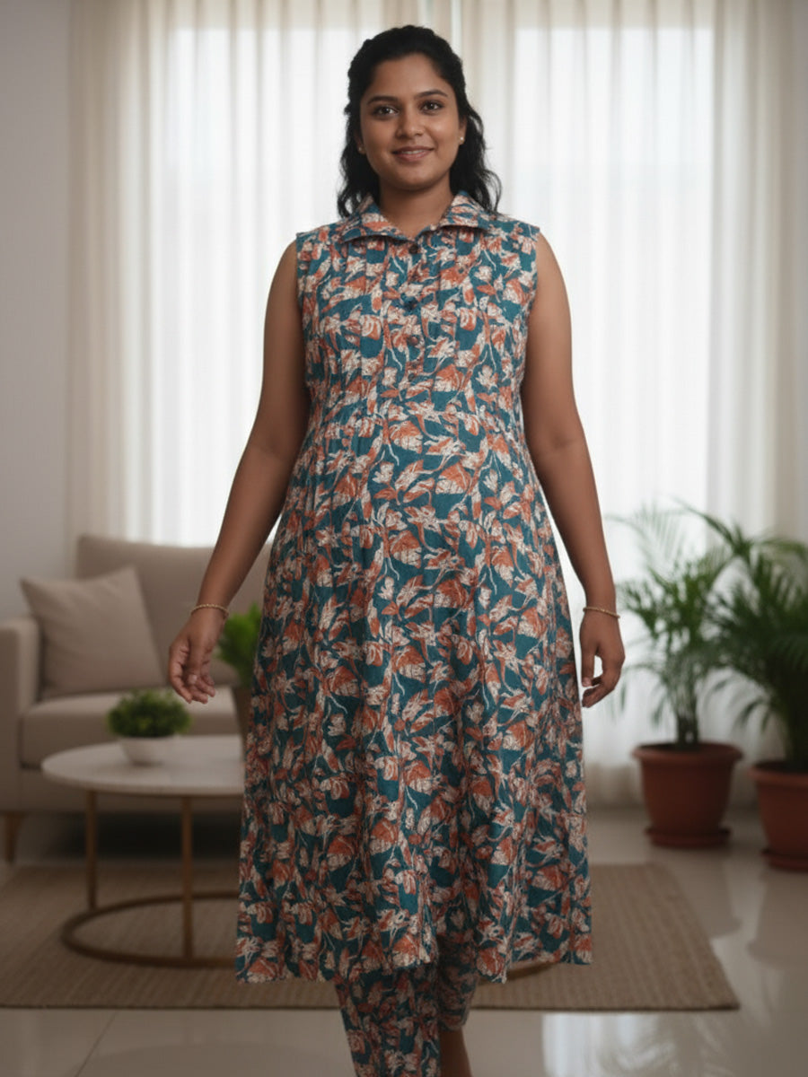 Sleeveless Cotton Collar Cord Set – Nursing Zip | Ziva