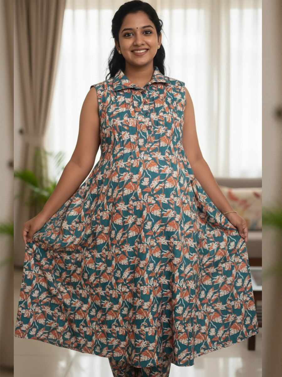 Sleeveless Cotton Collar Cord Set – Nursing Zip | Ziva