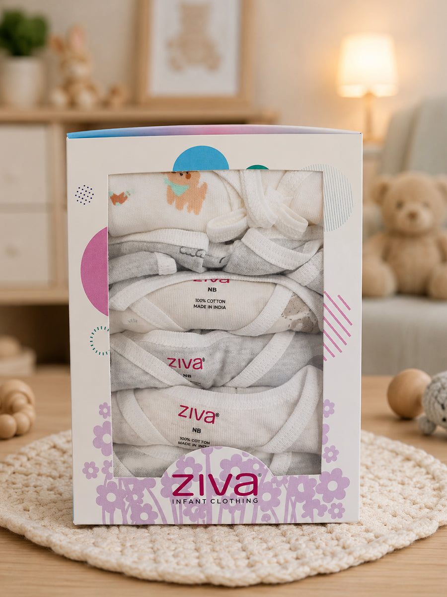 Ziva Knitted Cotton Printed Jabla – Little Wonders Print Collection | 6 Pieces