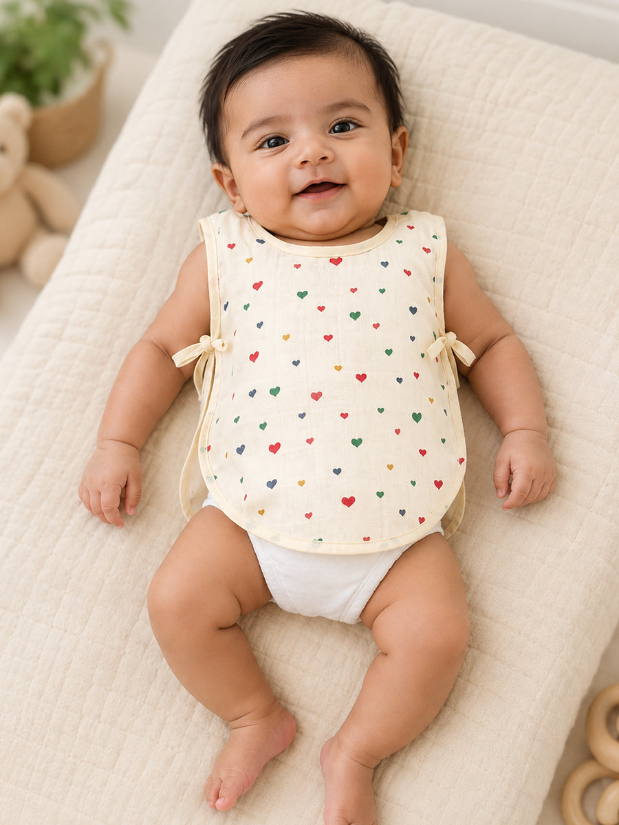 Ziva Premium Muslin Baby Jabla – Side Open Tie-Up | Pack of 3 Assorted Prints (Print Details: Check Product Description)