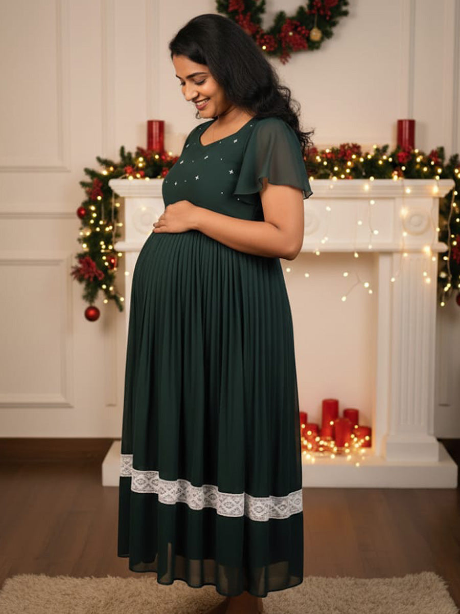 Maternity Photo shoot Gown Green