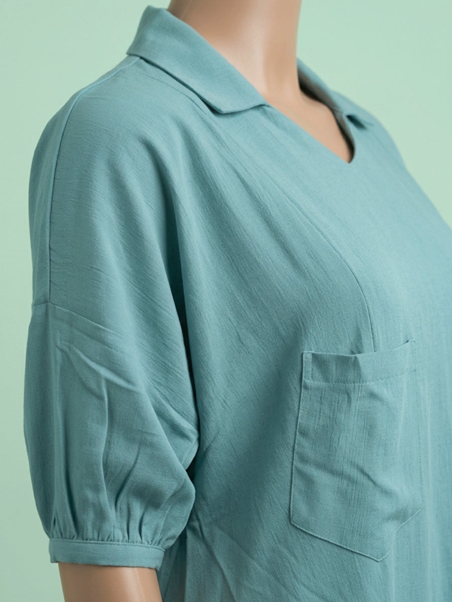 Ziva Maternity & Feeding Co-ord Set – Dull Teal Blue | Invisible Feeding Zips | Wide-Leg Adjustable Pants