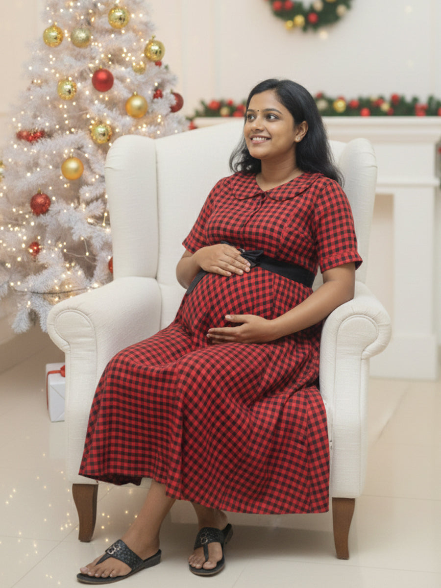 Maternity Short Dress Stella Red