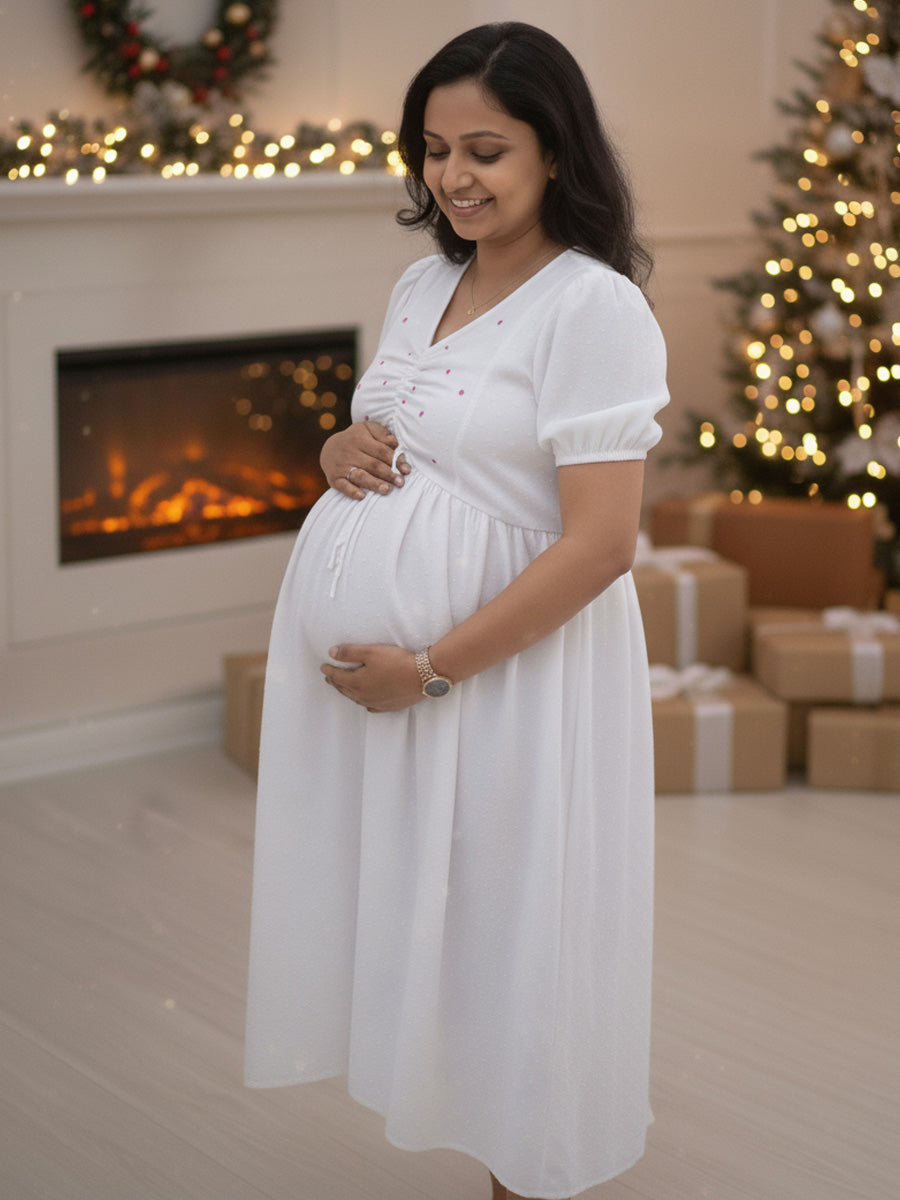 Maternity Short Dress Grace - White