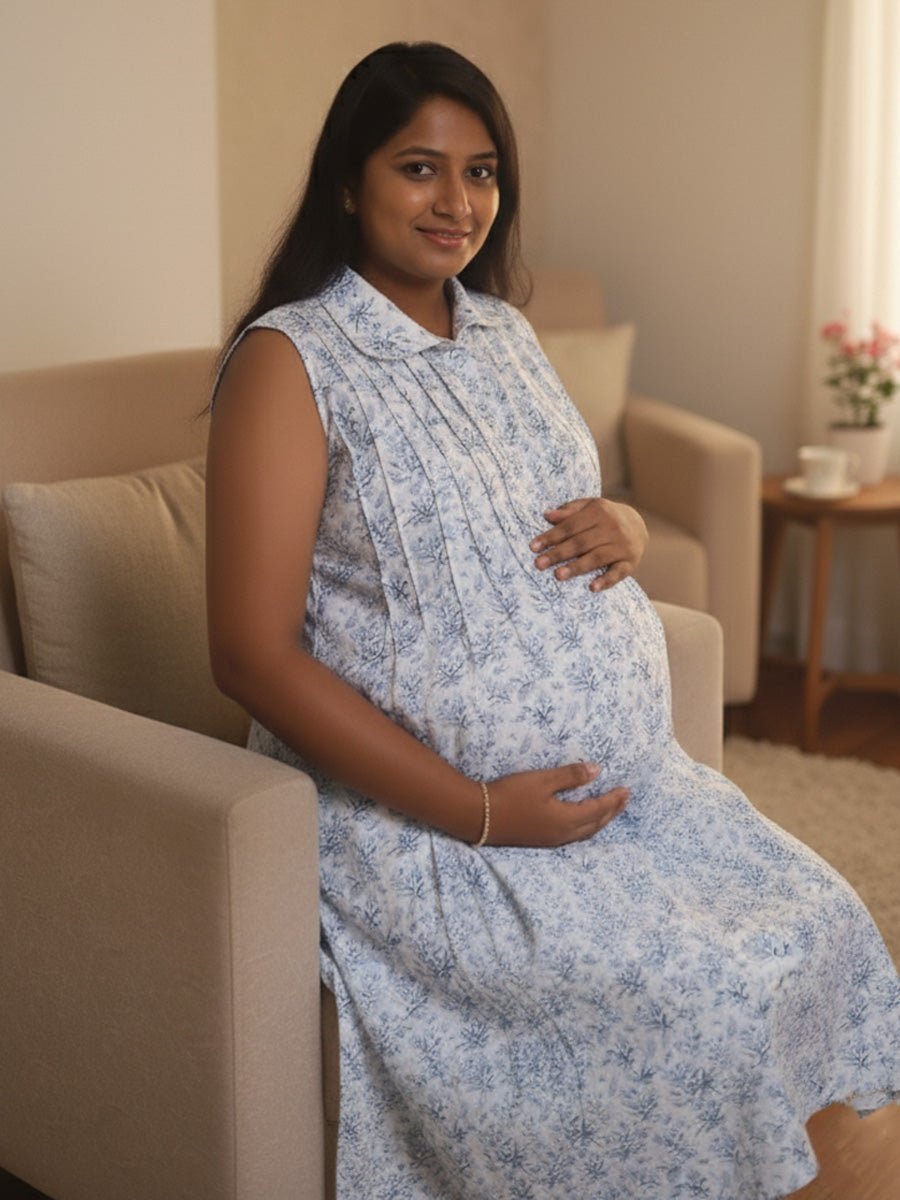 Sleeveless Cotton Collar Cord Set – Nursing Zip | Ziva