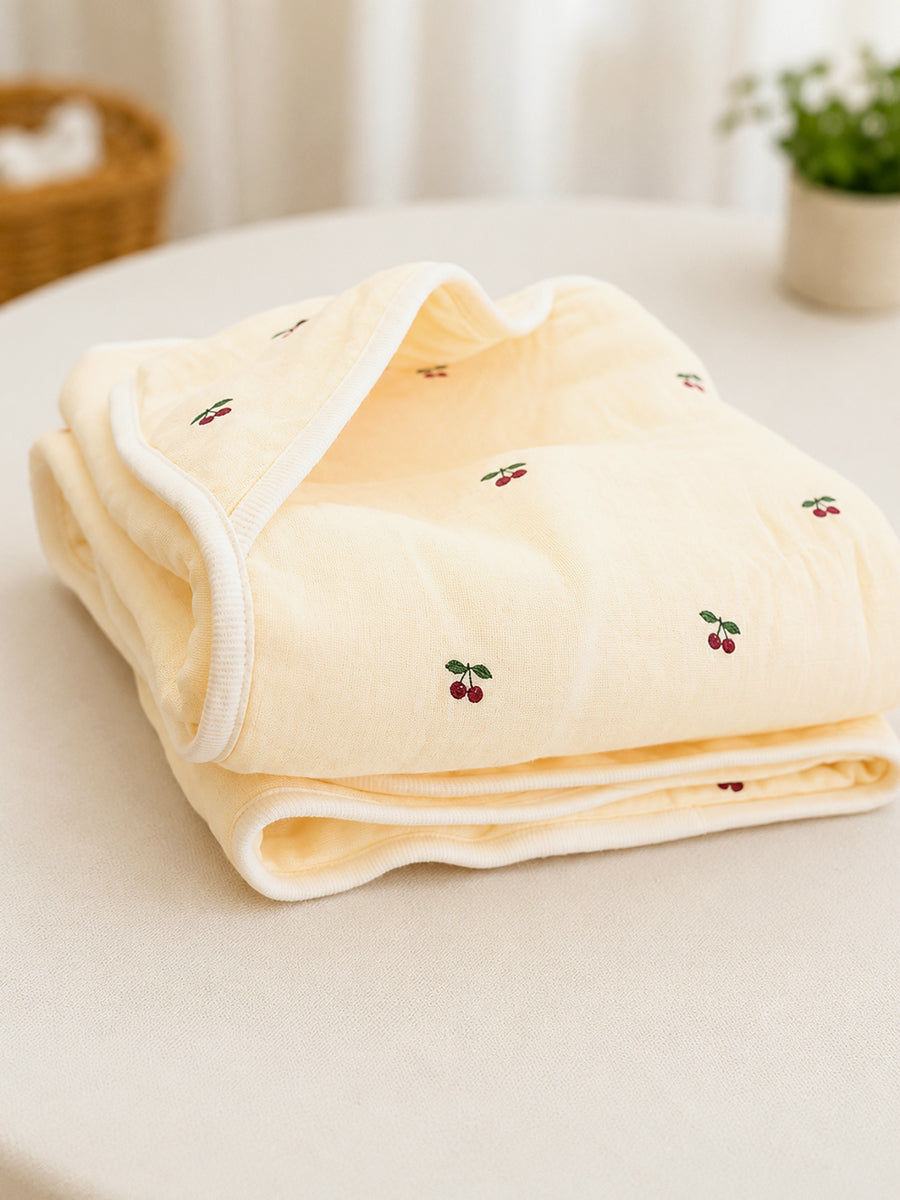 Ziva Premium Muslin Hooded Towel – Double Layer Muslin with Soft Fleece Core | Berry Bloom Print