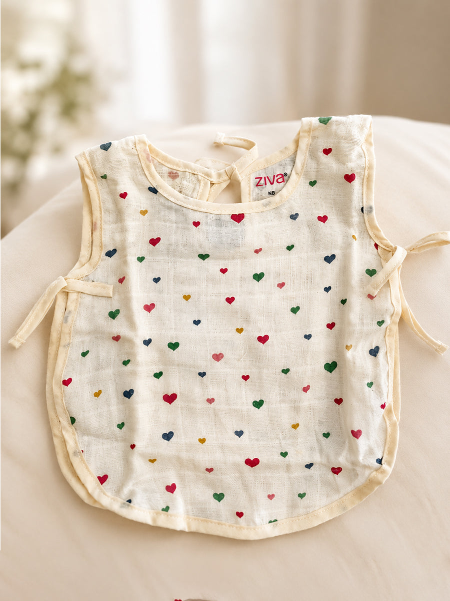 Ziva Premium Muslin Baby Jabla – Side Open Tie-Up | Pack of 3 Assorted Prints (Print Details: Check Product Description)
