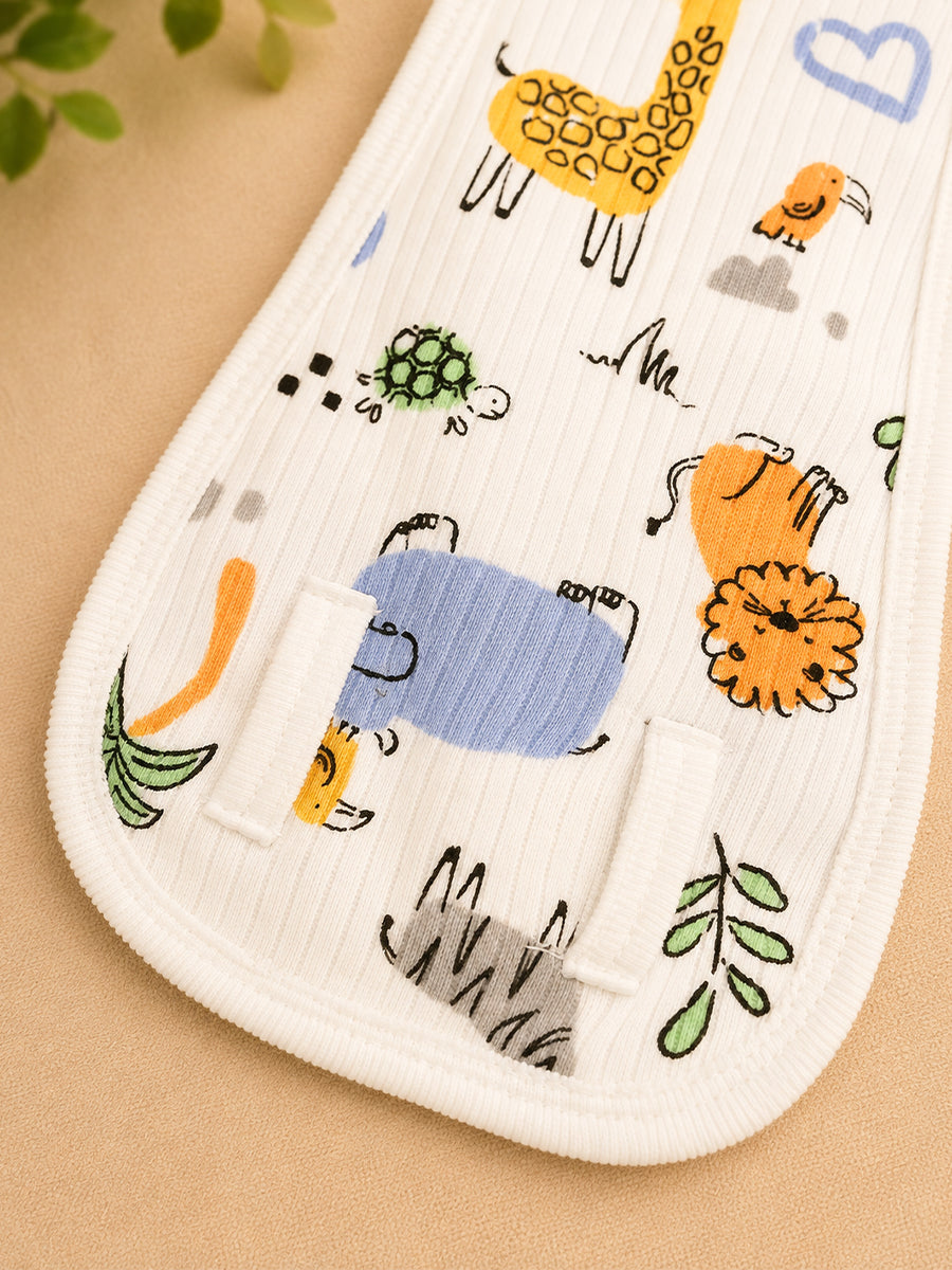 Ziva 3 Piece Nappy – Baby Boy | Premium Adjustable Tie Nappy | Knitted Cotton | Lightly Padded Attached Insert | Assorted Off-White Prints (Print Details: Check Product Description)