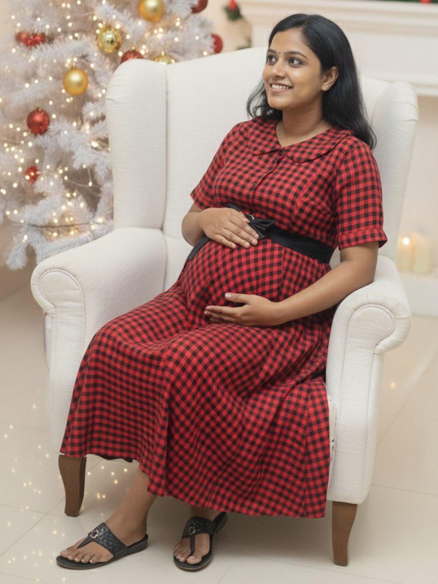 Maternity Short Dress Stella Red