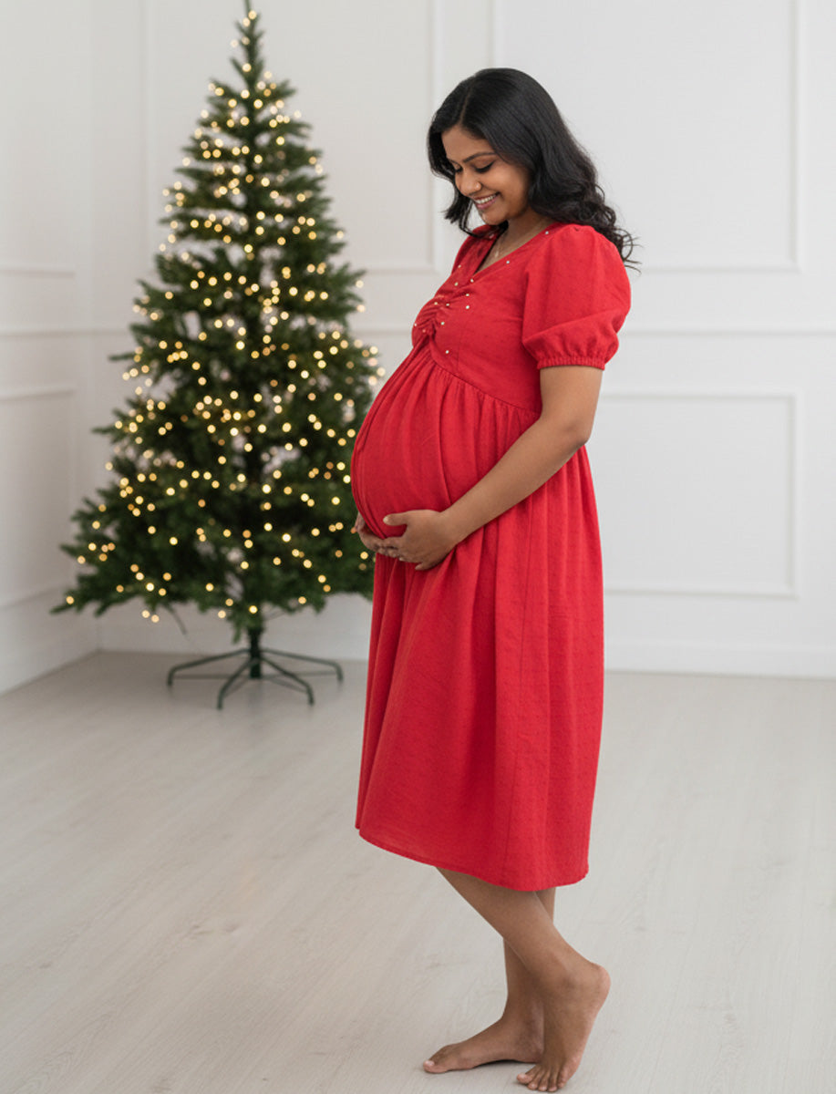 Maternity Short Dress Grace - Red