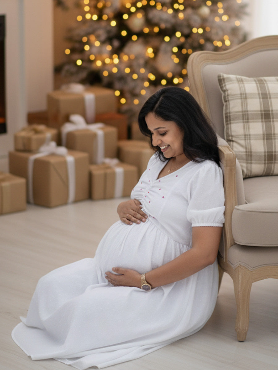 Maternity Short Dress Grace - White