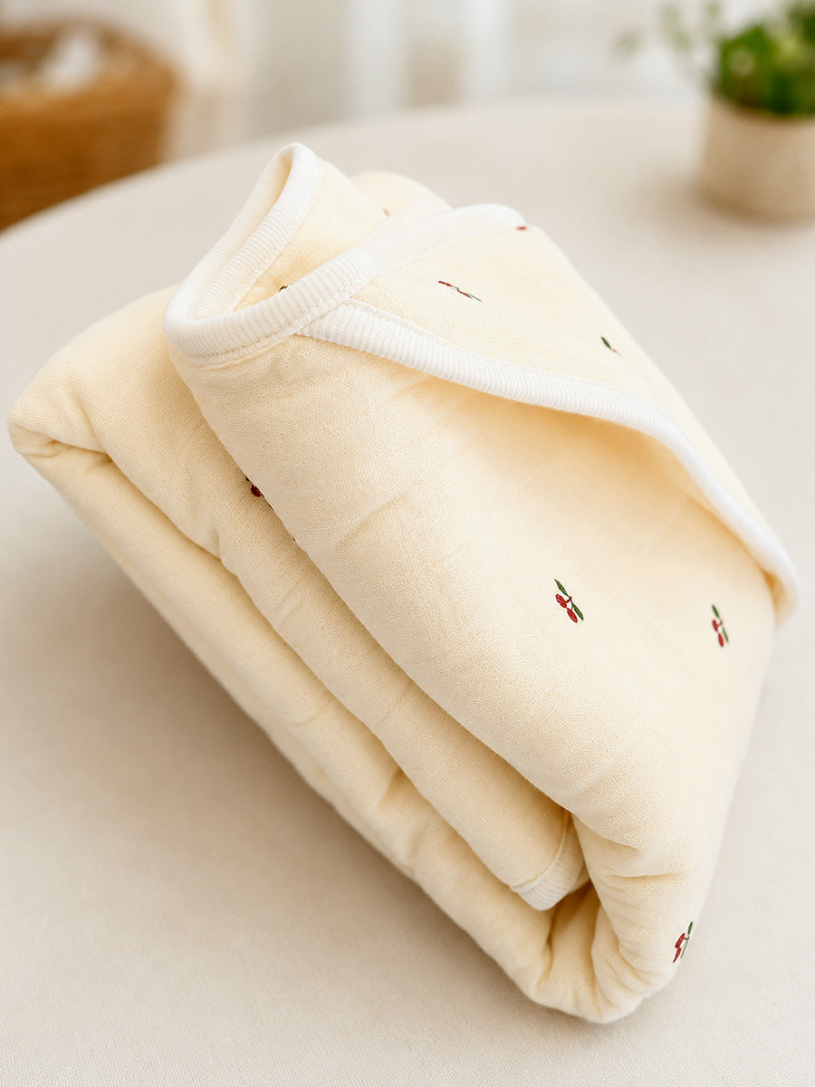Ziva Premium Muslin Hooded Towel – Double Layer Muslin with Soft Fleece Core | Berry Bloom Print
