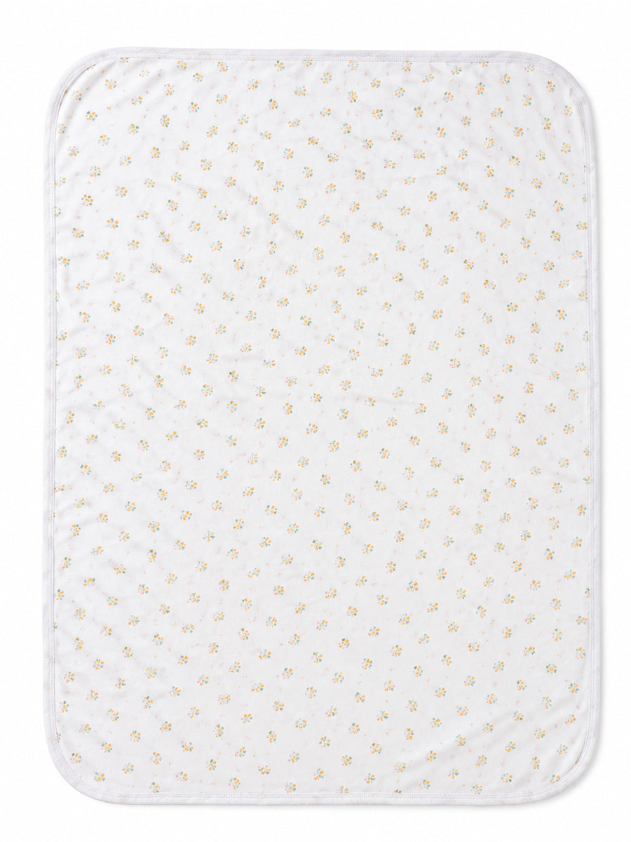 Ziva Baby Hooded Towel – White | Tiny Wildflower Bouquet Print | 100% Knitted Cotton