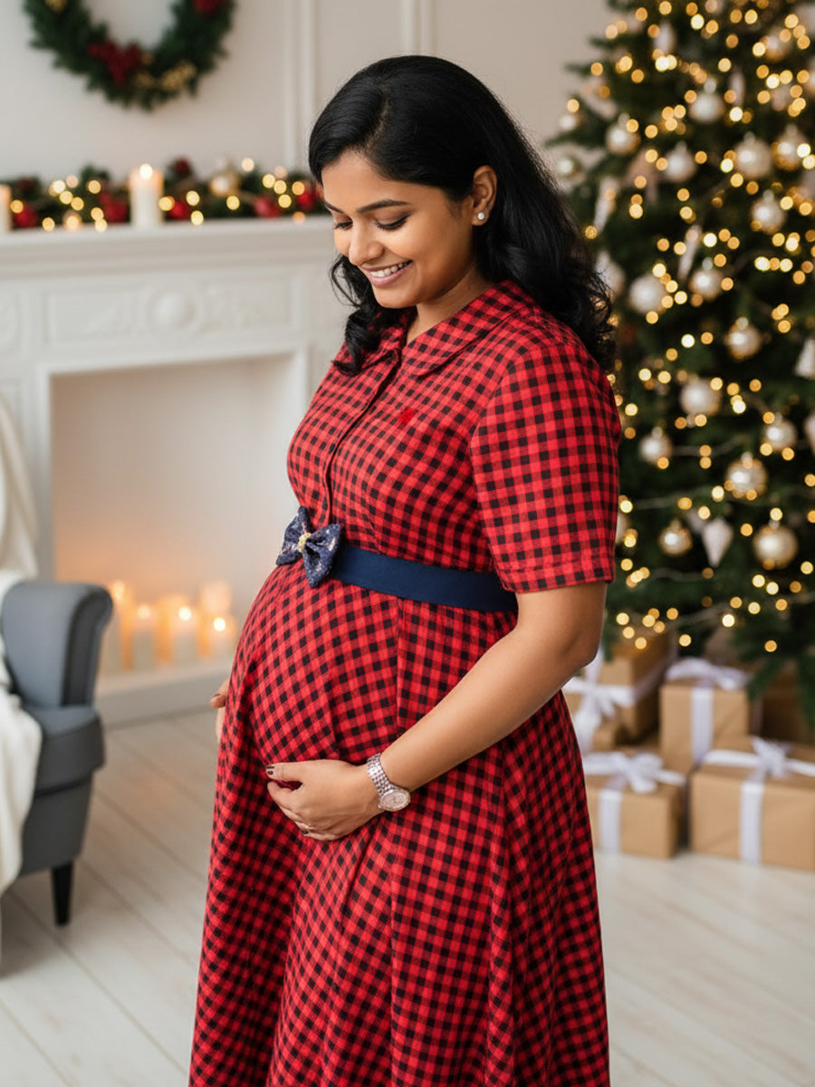 Maternity Short Dress Stella Red