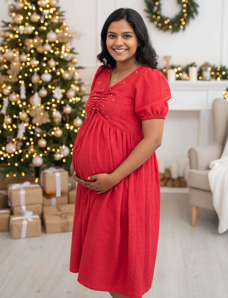 Maternity Short Dress Grace - Red